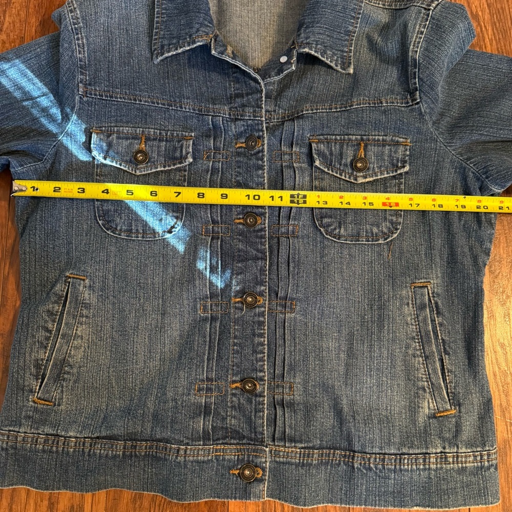 St Johns Bay Women’s L Blue Jeans Denim Cotton Blend Jacket Coat Spring Fall - Picture 14 of 16